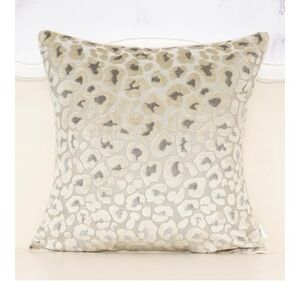 Beige Leopard Print 18" Feather Pillow